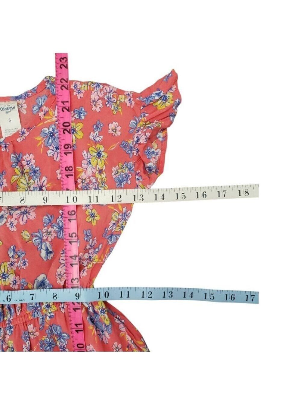 Girls OshKosh B'gosh Casual Dress Size 5 Pink Floral - Picture 6 of 6